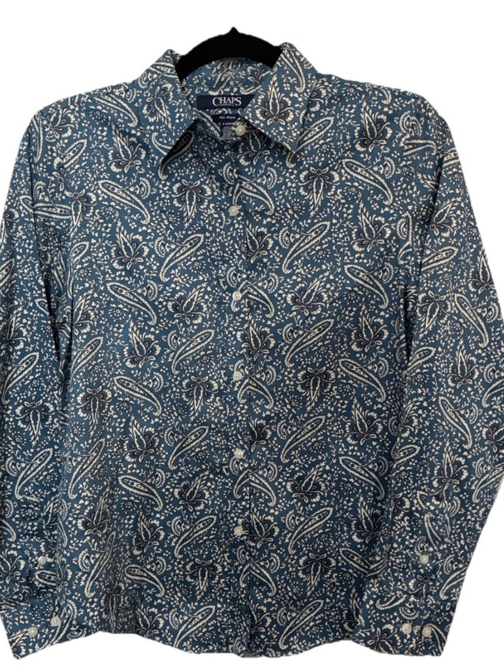 Chaps Women's Blue Paisley Button-Down Shirt